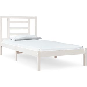 vidaXL Bedframe zonder matras massief grenenhout wit 90x190 cm