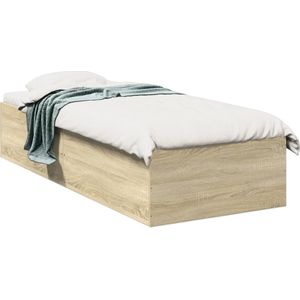 vidaXL Bedframe zonder matras hout sonoma eikenkleurig 75x190 cm