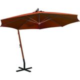 VidaXL Zweefparasol 3,5x2,9 m - Massief Vurenhout - Terracotta