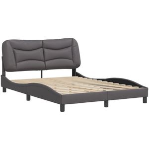 vidaXL Bedframe met hoofdbord kunstleer grijs 120x200 cm