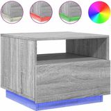 vidaXL Salontafel met LED-verlichting 50x49x40 cm grijs sonoma eiken
