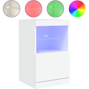 vidaXL Dressoir met LED-verlichting 41x37x67 cm wit