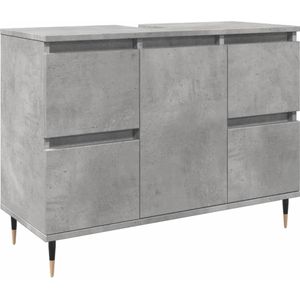 vidaXL Badkamerkast 80x33x60 cm bewerkt hout betongrijs