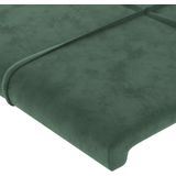 vidaXL Hoofdbord LED 93x16x118/128 cm fluweel donkergroen