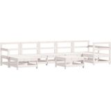 vidaXL 8-delige Loungeset massief grenenhout wit