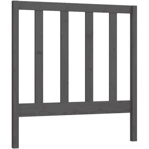 vidaXL Hoofdbord 106x4x100 cm massief grenenhout grijs