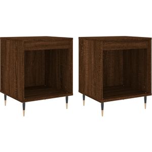 vidaXL Nachtkastjes 2 st 40x35x50 cm bewerkt hout bruin eikenkleur