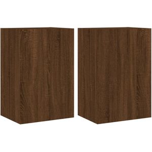 vidaXL Tv-wandmeubels 2 st 40,5x30x60 cm bewerkt hout bruineikenkleur