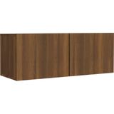 vidaXL 8-delige Tv-meubelset bewerkt hout bruin eikenkleur