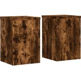 vidaXL Plantenstandaards 2 st 20x20x30 cm bewerkt hout gerookt eiken