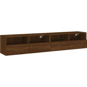 vidaXL Tv-wandmeubels 2 st 80x30x30 cm bewerkt hout bruineikenkleurig