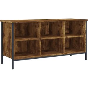 vidaXL-Schoenenkast-100x35x50-cm-bewerkt-hout-gerookt-eikenkleurig