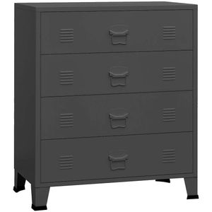 vidaXL Ladekast industrieel 78x40x93 cm metaal antracietkleurig