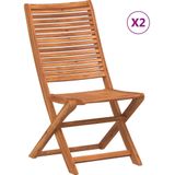 vidaXL - Tuinstoelen - inklapbaar - 2 - st - massief - acaciahout