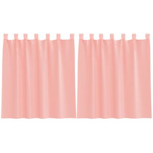 vidaXL Gordijnen voile met roedezakken 2 st roze