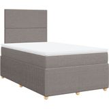 vidaXL Boxspring met matras stof taupe 120x200 cm