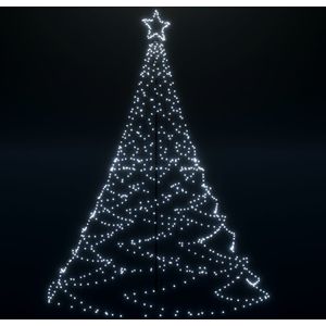 vidaXL Kerstboom met metalen paal en 500 LED's 3 m koudwit