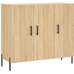 vidaXL Dressoir 90x34x80 cm bewerkt hout sonoma eikenkleurig