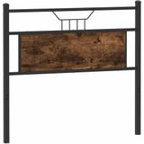 vidaXL Hoofdbord 107 cm bewerkt hout en staal gerookt eikenkleurig