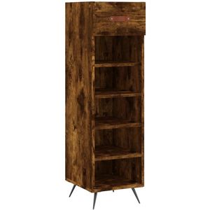 VidaXL Schoenenkast 30x35x105 cm - Bewerkt Hout - Gerookt Eikenkleurig