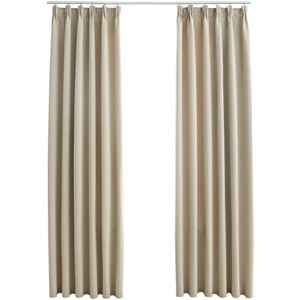 vidaXL-Gordijnen-verduisterend-met-haken-2-st-140x175-cm-beige