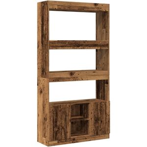 vidaXL Hoge kast 92x33x180 cm bewerkt hout oud houtkleurig