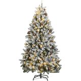 vidaXL Kunstkerstboom met scharnieren 300 LED's en kerstballen 180 cm