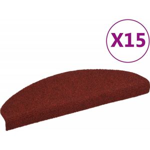 vidaXL Trapmatten zelfklevend 65x21x4 cm naaldvilt rood 15 st