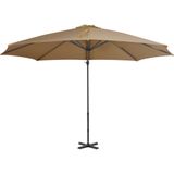 vidaXL - Zweefparasol - met - aluminium - paal - 300 - cm - taupe