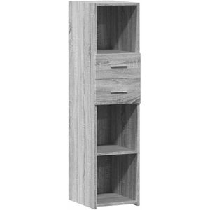 vidaXL Hoge kast 30x42,5x124 cm bewerkt hout grijs sonoma eikenkleur