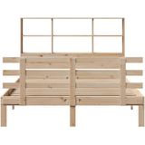 vidaXL Bed met boekenkast zonder matras massief grenenhout 140x190 cm
