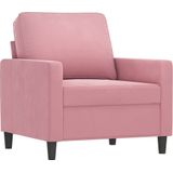 vidaXL Fauteuil 60 cm fluweel roze