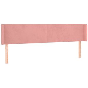 vidaXL - Hoofdbord - met - randen - 203x16x78/ - cm - fluweel - roze