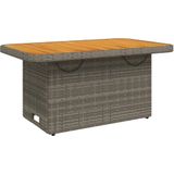 vidaXL Tuintafel 90x55x71 cm poly rattan en acaciahout grijs