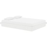 VidaXL Bedframe Massief Hout Wit 135x190 cm 4FT6 Double