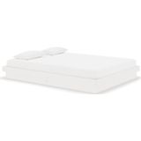 VidaXL Bedframe Massief Hout Wit 135x190 cm 4FT6 Double