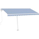 vidaXL Luifel met LED en windsensor elektrisch 400x300 cm blauw en wit