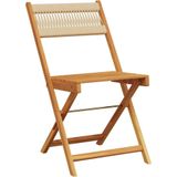 vidaXL - Tuinstoelen - 6 - st - inklapbaar - massief - acaciahout - beige