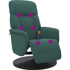 vidaXL Massagestoel verstelbaar met voetensteun fluweel donkergroen