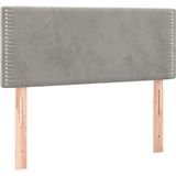 vidaXL - Hoofdbord - 100x5x78/88 - cm - fluweel - lichtgrijs