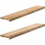 vidaXL Vensterbanken 2 st onbehandeld 120x20x2 cm massief eikenhout