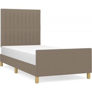 VidaXL Bedframe met Hoofdeinde Stof Taupe 90x200 cm