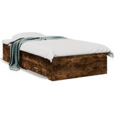 vidaXL Bedframe met lades bewerkt hout gerookt eikenkleurig 90x190 cm