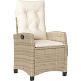 vidaXL 5-delige Tuinset met kussens poly rattan beige
