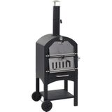 <p>Geniet van de heerlijke smaak van traditionele houtskoolovens met deze hoogwaardige pizzaoven voor in je eigen tuin. Of je nu pizza's, brood, gebak of pasteien wilt bakken, deze oven zorgt voor een authentieke rokerige smaak die je buren jaloers zal maken.</p>
<p>Deze oven is gemaakt van duurzaam gepoedercoat staal van hoge kwaliteit en is uiterst robuust. De uitneembare bakplaat maakt het reinigen snel en eenvoudig. Daarnaast biedt de praktische plank onderin voldoende ruimte voor het opbergen van ovenwanten en andere attributen.</p>
<p>De ingebouwde thermometer geeft de baktemperatuur nauwkeurig aan, zodat je altijd de perfecte temperatuur kunt behouden. Dankzij de twee wielen is de oven ook nog eens makkelijk te verplaatsen.</p>
<p>Deze pizzaoven wordt geleverd inclusief een pizzasteen, zodat je direct aan de slag kunt. De oven is zwart van kleur en heeft de volgende specificaties:</p>
<ul>
  <li>Materiaal: gepoedercoat staal</li>
  <li>Totale afmetingen: 65 x 50 x 157 cm (B x D x H)</li>
  <li>Afmetingen kookoppervlak: 50 x 36,5 cm (L x B)</li>
  <li>Met ingebouwde thermometer</li>
  <li>Met 2 wielen voor mobiliteit</li>
  <li>Verwijderbare vuurlade/aslade</li>
</ul>
<p>Met deze pizzaoven geniet je van de authentieke smaak van houtskoolovens in het comfort van je eigen tuin. Bestel nu en begin met het bakken van heerlijke pizza's!</p>