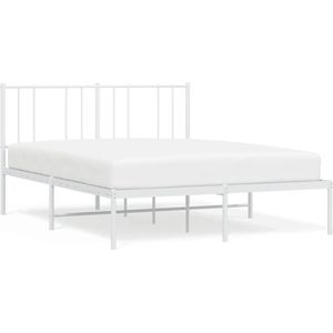 VidaXL Bedframe Hoofdbord Metaal Wit 140x190 cm