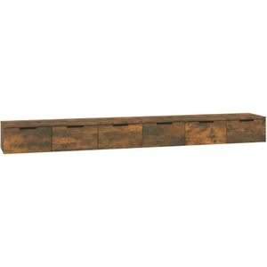 VidaXL Wandkasten 2 st 102x30x20 Bewerkt Hout Gerookt Eikenkleurig