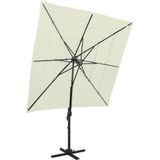 vidaXL Parasol 4-laags met aluminium paal 250x250 cm zandkleurig