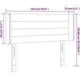 vidaXL Hoofdbord LED 103x16x78/88 cm Stof Blauw