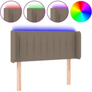 vidaXL Hoofdbord LED 103x16x78/88 cm stof taupe